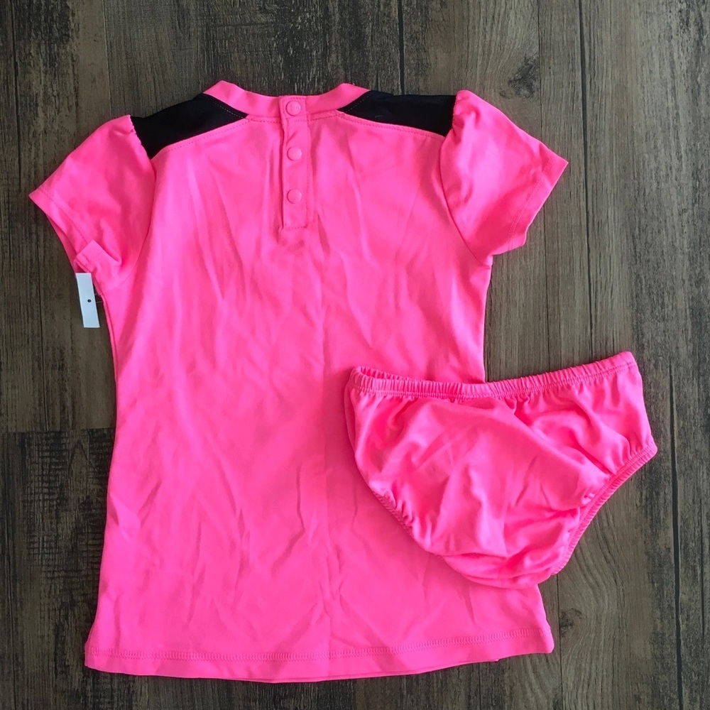 Under Armour Kids Neon Pink Rashguard Set - Picture 3 of 3